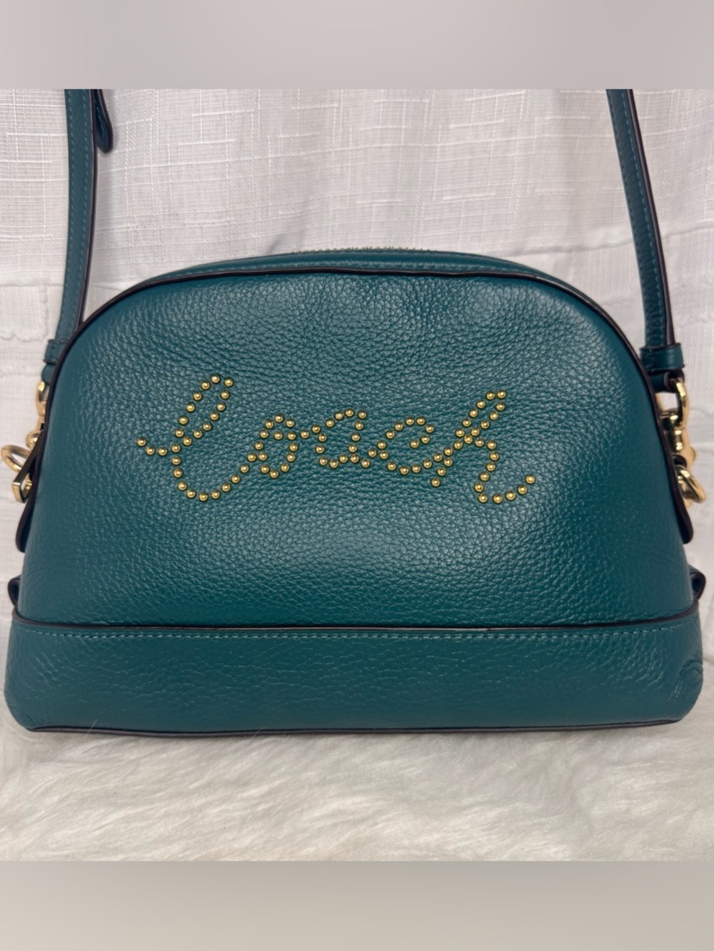 Coach Dome crossbody / emerald green - EUC!